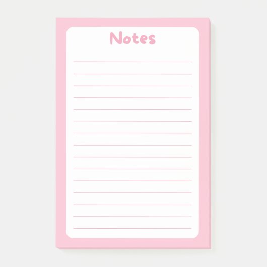 可愛いミニマシンプルリストソフトピンクポストイット®ノート ポストイット (正面)