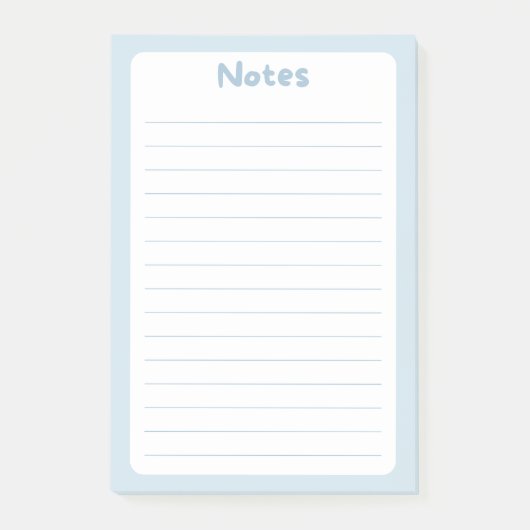 可愛いミニマリストソフトブルーPost-It®ノート ポストイット (正面)
