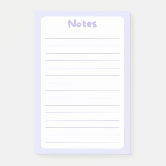 可愛いミニマリストソフトラベンダーPost-It®ノート ポストイット (正面)