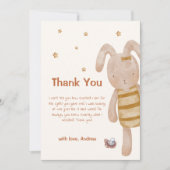 可愛いミニマリストBoho Bunnyのおもちゃ赤ちゃんシャワー サンキューカード (正面)
