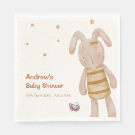 可愛いミニマリストBoho Bunnyのおもちゃ赤ちゃんシャワー スタンダードランチョンナプキン