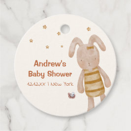 可愛いミニマリストBoho Bunnyのおもちゃ赤ちゃんシャワー フェイバータグ