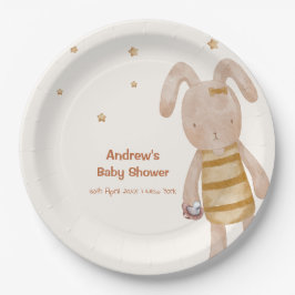 可愛いミニマリストBoho Bunnyのおもちゃ赤ちゃんシャワー ペーパープレート