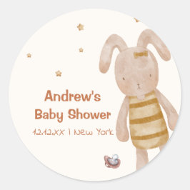 可愛いミニマリストBoho Bunnyのおもちゃ赤ちゃんシャワー ラウンドシール