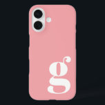 可愛いミニマルなモノグラムバラピンク iPhone 16ケース<br><div class="desc">可愛いミニマルなモノグラムバラピンクiPhoneケース</div>