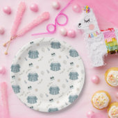 可愛いミニマルぼほ服柄ベビーシャワー ペーパープレート (パーティー)