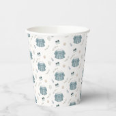 可愛いミニマルぼほ服柄ベビーシャワー 紙コップ (左)