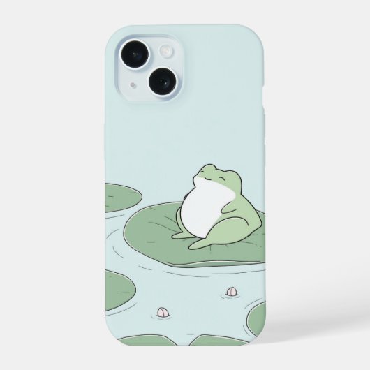 可愛いミニマルカエル iPhone 15ケース (裏面)