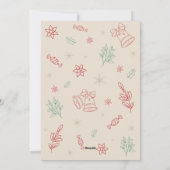 可愛いミニマルクリスマスエレメント1枚 シーズンカード (裏面)