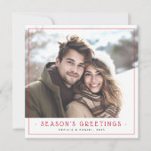 可愛いミニマルクリスマスツリー写真は赤い白 シーズンカード (正面)