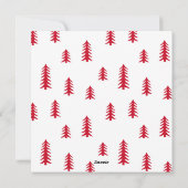 可愛いミニマルクリスマスツリー写真は赤い白 シーズンカード (裏面)