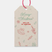 可愛いミニマルクリスマス ギフトタグ (正面)