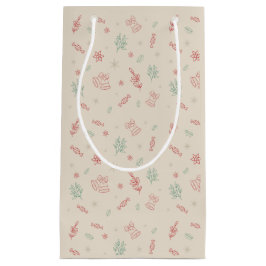 可愛いミニマルクリスマス スモールペーパーバッグ