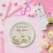 可愛いミニマルジャングル動物の赤ちゃんシャワー ペーパープレート (パーティー)