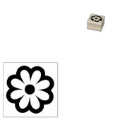 可愛いミニマルデイジーシンプル花輪郭 ラバースタンプ (押印)