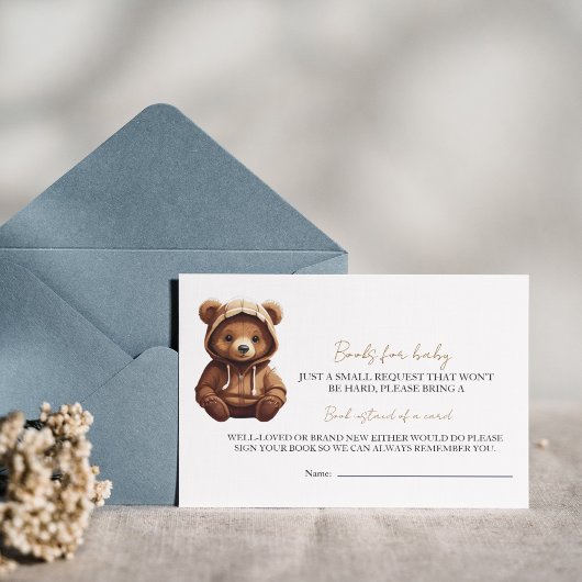 可愛いミニマルフォトベアーベビーベビー 招待状