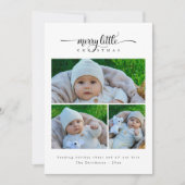 可愛いミニマルリッメリートルクリスマス3フォトグリーン シーズンカード (正面)