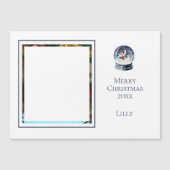 可愛いミニマル一枚フォトクリスマススノーグローブ (正面)