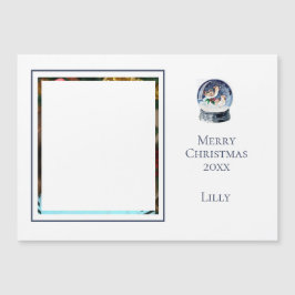 可愛いミニマル一枚フォトクリスマススノーグローブ