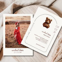 可愛いミニマル写真クマの赤ちゃんシャワー