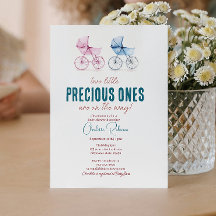 可愛いミニマル双子の赤ちゃんシャワー