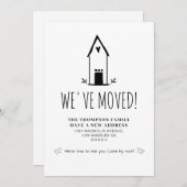 可愛いミニマル引っ越しました新しいアドレス移動アン 案内状 (正面/裏面)