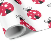 可愛いミニマル赤と白リストLadybugパターン ラッピングペーパー (ロールコーナー)