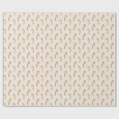 可愛いミニマル赤キャンディキャンセクリスマス ラッピングペーパー (フラット)