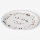 可愛いミニマル農園動物納屋周囲の庭赤ちゃんシャワー ペーパープレート (アングル)