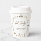 可愛いミニマル農園動物納屋周囲の庭赤ちゃんシャワー 紙コップ (裏面)