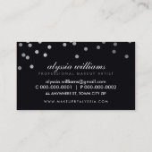 可愛いミニ紙吹雪光沢のある銀はっきりした箔ブラック 名刺 (裏面)