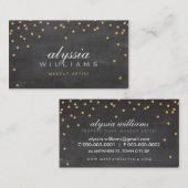 可愛いミニ紙吹雪金ゴールドスパークリーグリッターチョークボード 名刺 (正面/裏面)