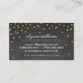 可愛いミニ紙吹雪金ゴールドスパークリーグリッターチョークボード 名刺 (裏面)