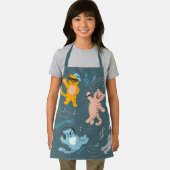 可愛いミュージカル猫パターン子供キッチン エプロン (インサイチュ)