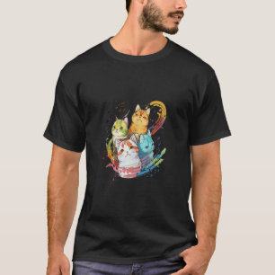 可愛いミュージシャンキャットミュージックキットンクレフ、 音符記号ボーカルズジャズソ Tシャツ