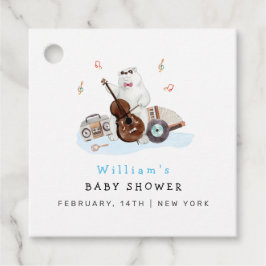 可愛いミュージシャンポーラベア赤ちゃんシャワー フェイバータグ