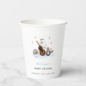 可愛いミュージシャンポーラベア赤ちゃんシャワー 紙コップ (裏面)