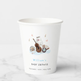 可愛いミュージシャンポーラベア赤ちゃんシャワー 紙コップ