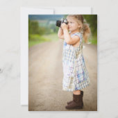 可愛いミュートテディ熱い空気バルーンフォト誕生日 招待状 (裏面)