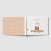 可愛いミュートテディ熱い空気バルーン子供の誕生日 ゲストブック (全面)