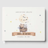 可愛いミュートテディ熱い空気バルーン子供の誕生日 ゲストブック (正面)