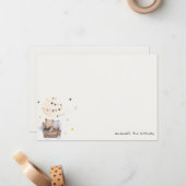 可愛いミュートテディ熱い空気バルーン子供の誕生日 ノートカード (正面/裏面インサイチュ)