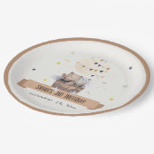 可愛いミュートテディ熱い空気バルーン子供の誕生日 ペーパープレート (アングル)