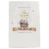 可愛いミュートテディ熱い空気バルーン子供の誕生日 ミディアムペーパーバッグ (正面)