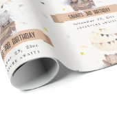 可愛いミュートテディ熱い空気バルーン子供の誕生日 ラッピングペーパー (ロールコーナー)