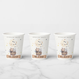 可愛いミュートテディ熱い空気バルーン子供の誕生日 紙コップ