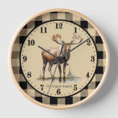 可愛いムースキャビン追加ファミリー名 壁時計 (正面)