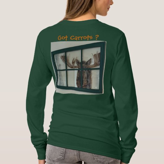 可愛いムース写真フレーム得を窓ムース?ティー Tシャツ (裏面)