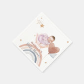 可愛いムーンスターアフリカ系アメリカ人の子供の赤ちゃんシャワー スタンダードカクテルナプキン (角)