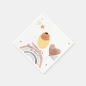 可愛いムーンスターアフリカ系アメリカ人の子供の赤ちゃんシャワー スタンダードカクテルナプキン (角)